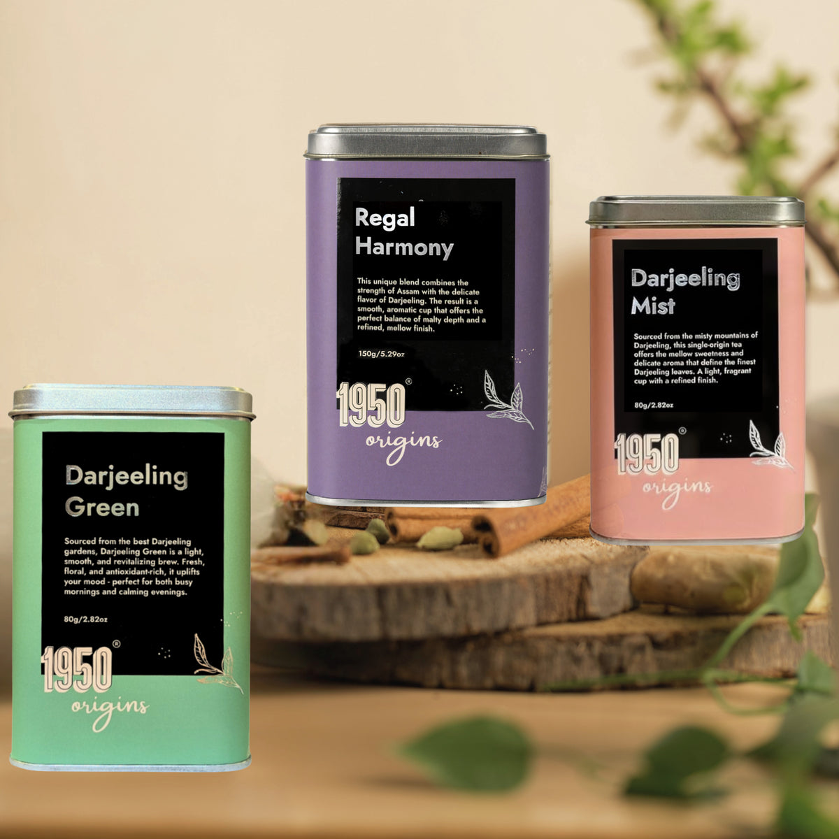 Darjeeling Green, Darjeeling Mist, & Regal Harmony