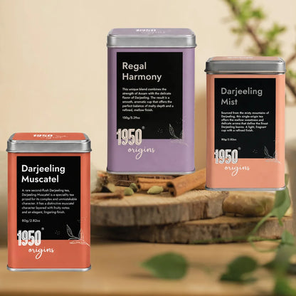 Darjeeling Muscatel, Darjeeling Mist, & Regal Harmony