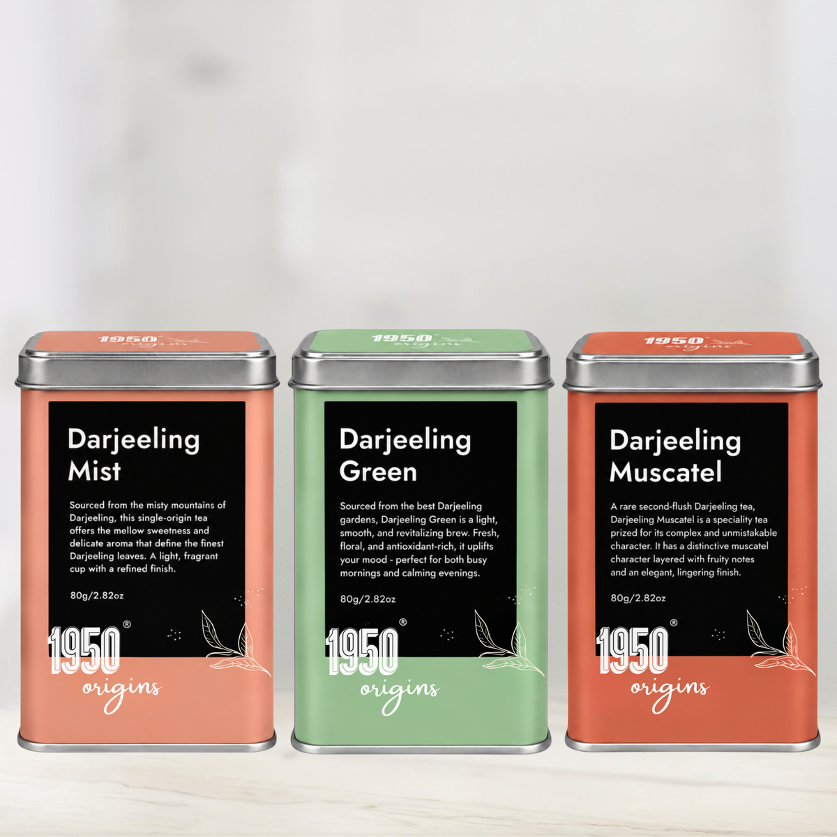 Darjeeling Green, Darjeeling Mist, & Darjeeling Muscatel