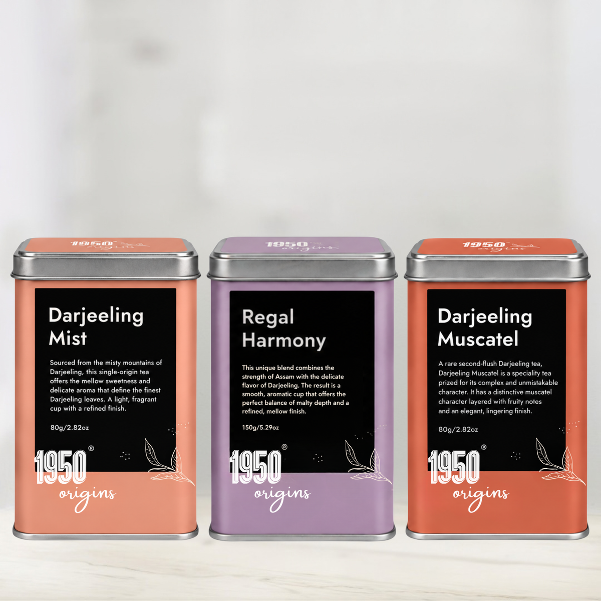 Darjeeling Muscatel, Darjeeling Mist, & Regal Harmony