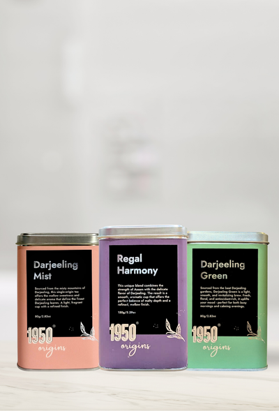 Darjeeling Green, Darjeeling Mist, & Regal Harmony